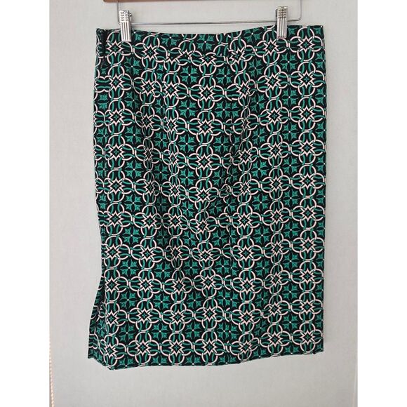 J.Crew Green Geometric Pencil Skirt | Jacquard Fair Isle Style | Women’s 4 - Picture 3 of 5